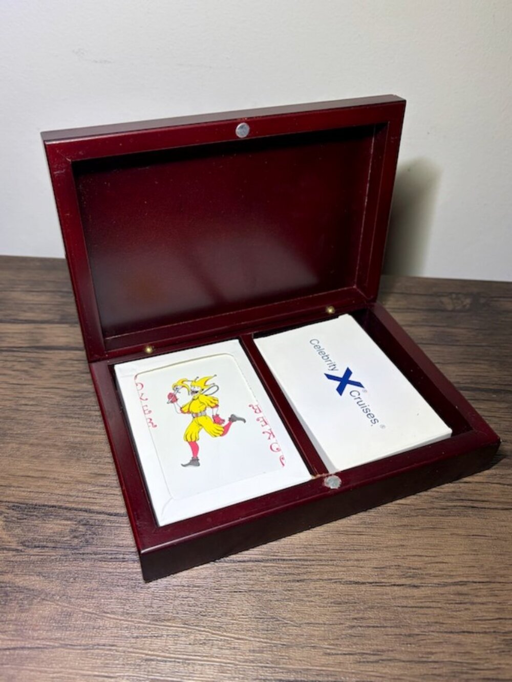 Playing cards with wooden case